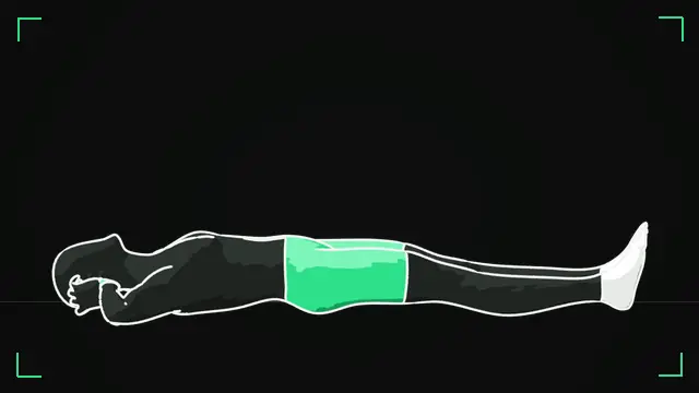 Animated demo of the Double Crunch as the FitnessBruh app shows it