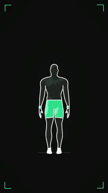 Animated demo of the Jumping Jack as the FitnessBruh app shows it
