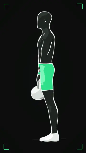 Animated demo of the Kettlebell Deadlift as the FitnessBruh app shows it