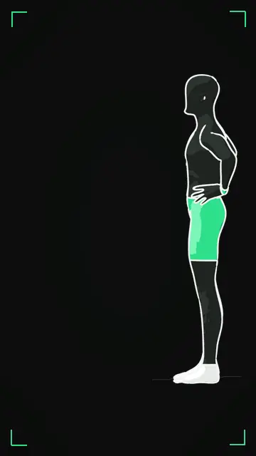 Animated demo of the Lunge as the FitnessBruh app shows it