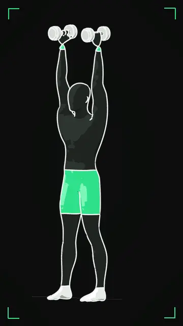 Animated demo of the Tricep Extension as the FitnessBruh app shows it