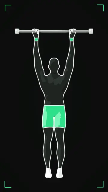 Animated demo of the Pull Up as the FitnessBruh app shows it