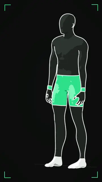 Animated demo of the Squat as the FitnessBruh app shows it